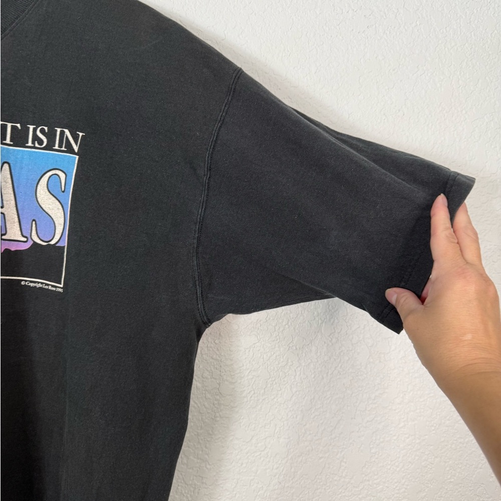1991 Fruit of the Loom Cotton Black Texas Graphic Tee XXL Horses Vintage 90’s - Picture 4 of 8